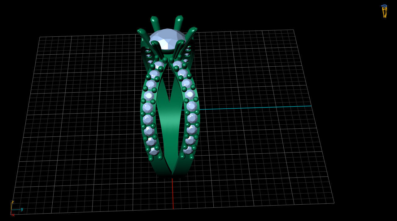 Solitare Ring 3D model_1