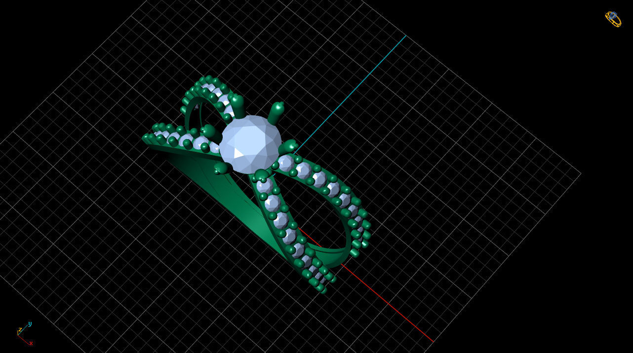 Solitare Ring 3D model_2