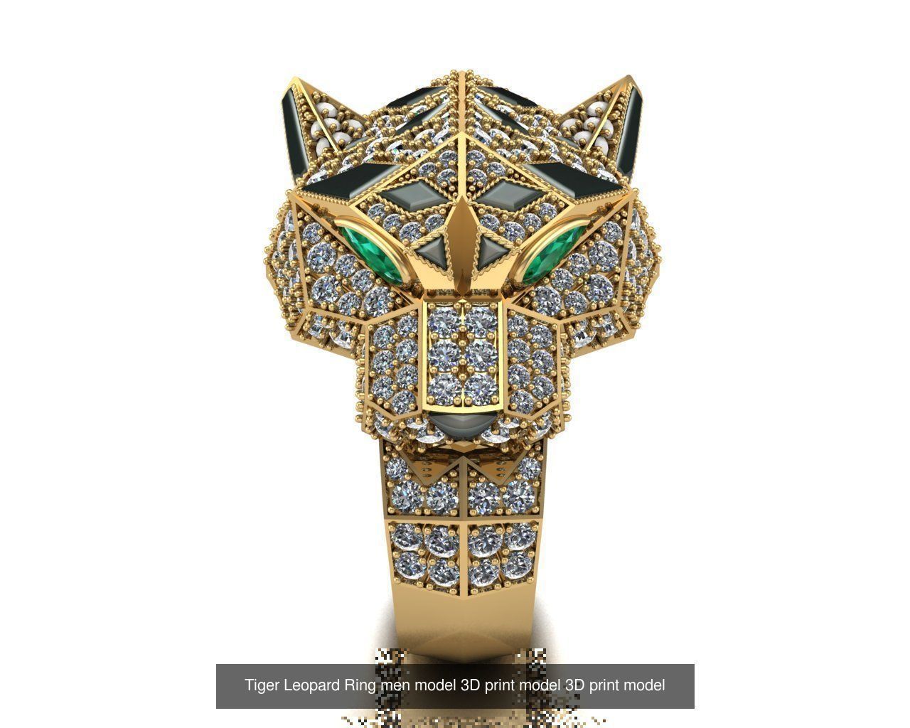 Tiger Leopard 5 Rings men model 3D print model 3D print model 3D Model Collection_2