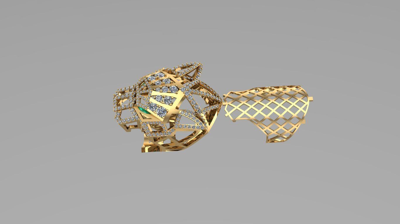 Tiger Leopard 5 Rings men model 3D print model 3D print model 3D Model Collection_10