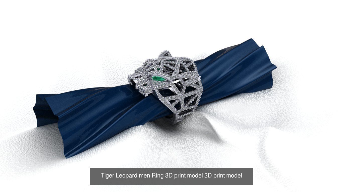 Tiger Leopard 5 Rings men model 3D print model 3D print model 3D Model Collection_5