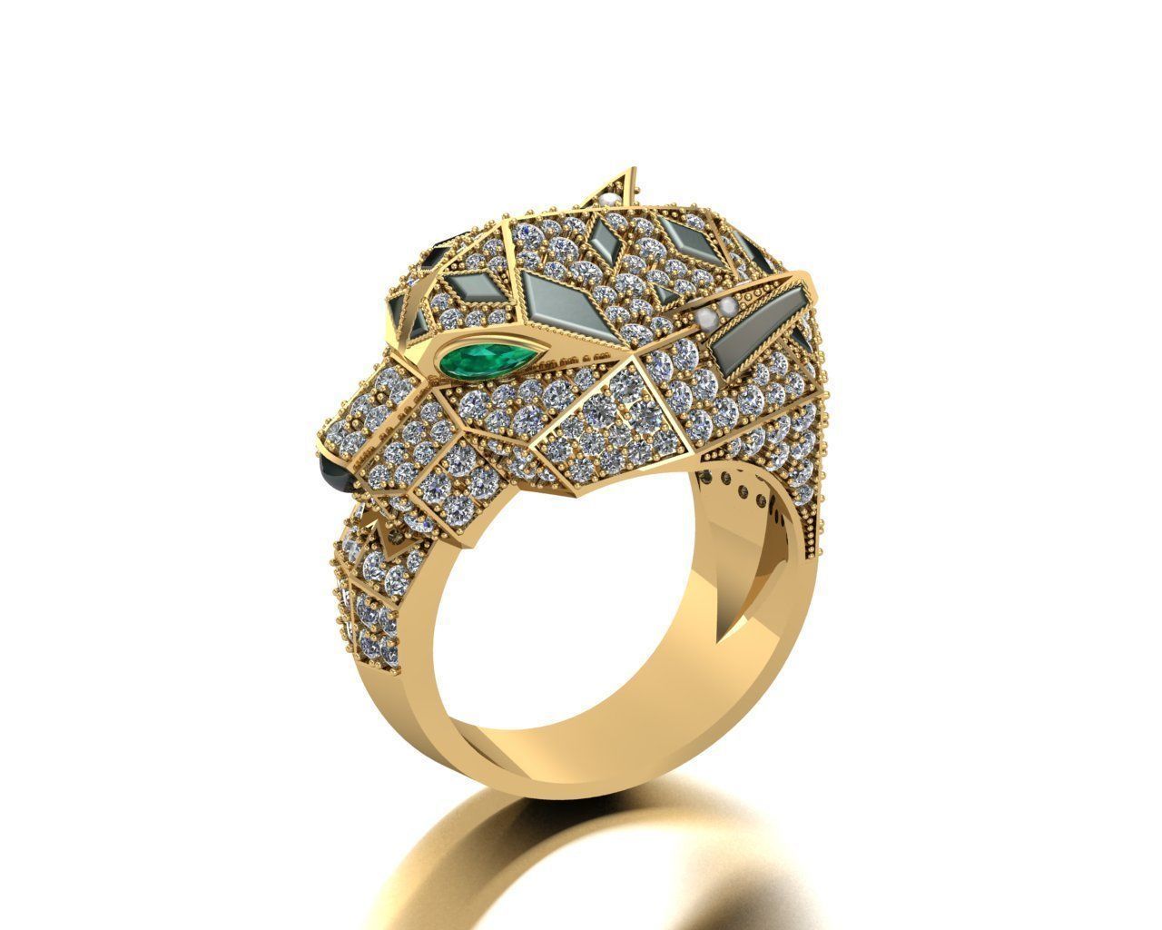 Tiger Leopard 5 Rings men model 3D print model 3D print model 3D Model Collection_6