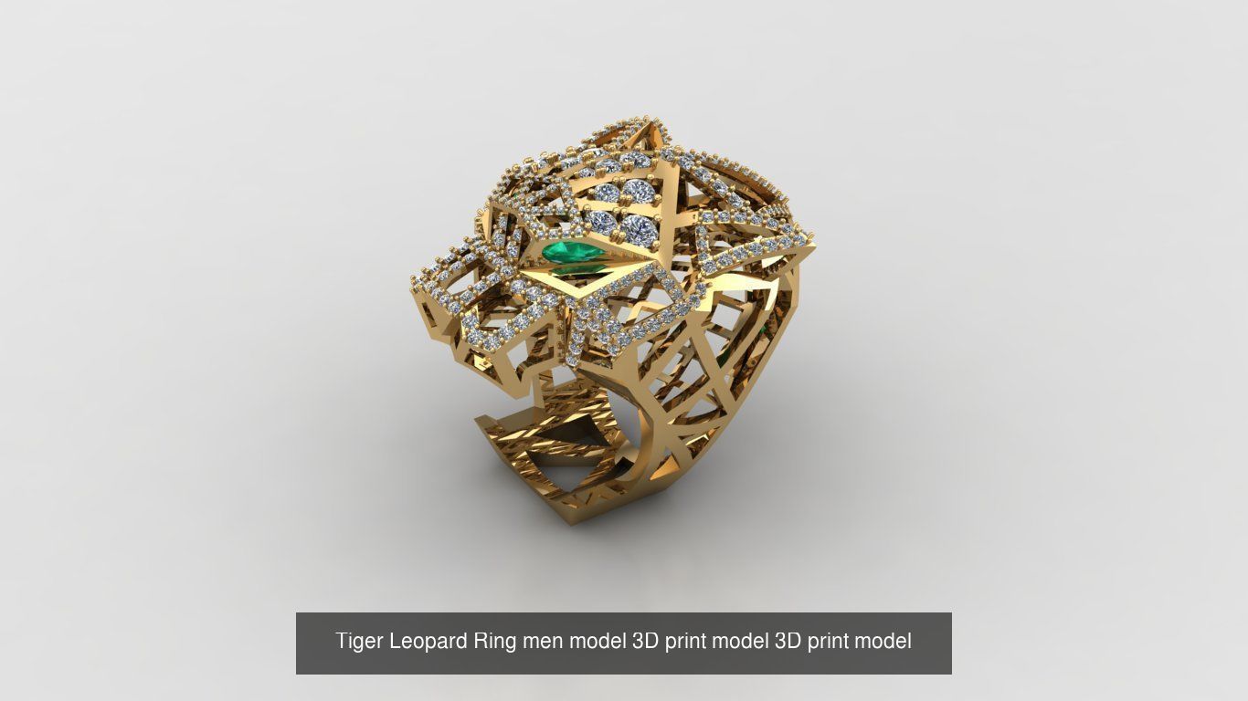 Tiger Leopard 5 Rings men model 3D print model 3D print model 3D Model Collection_4