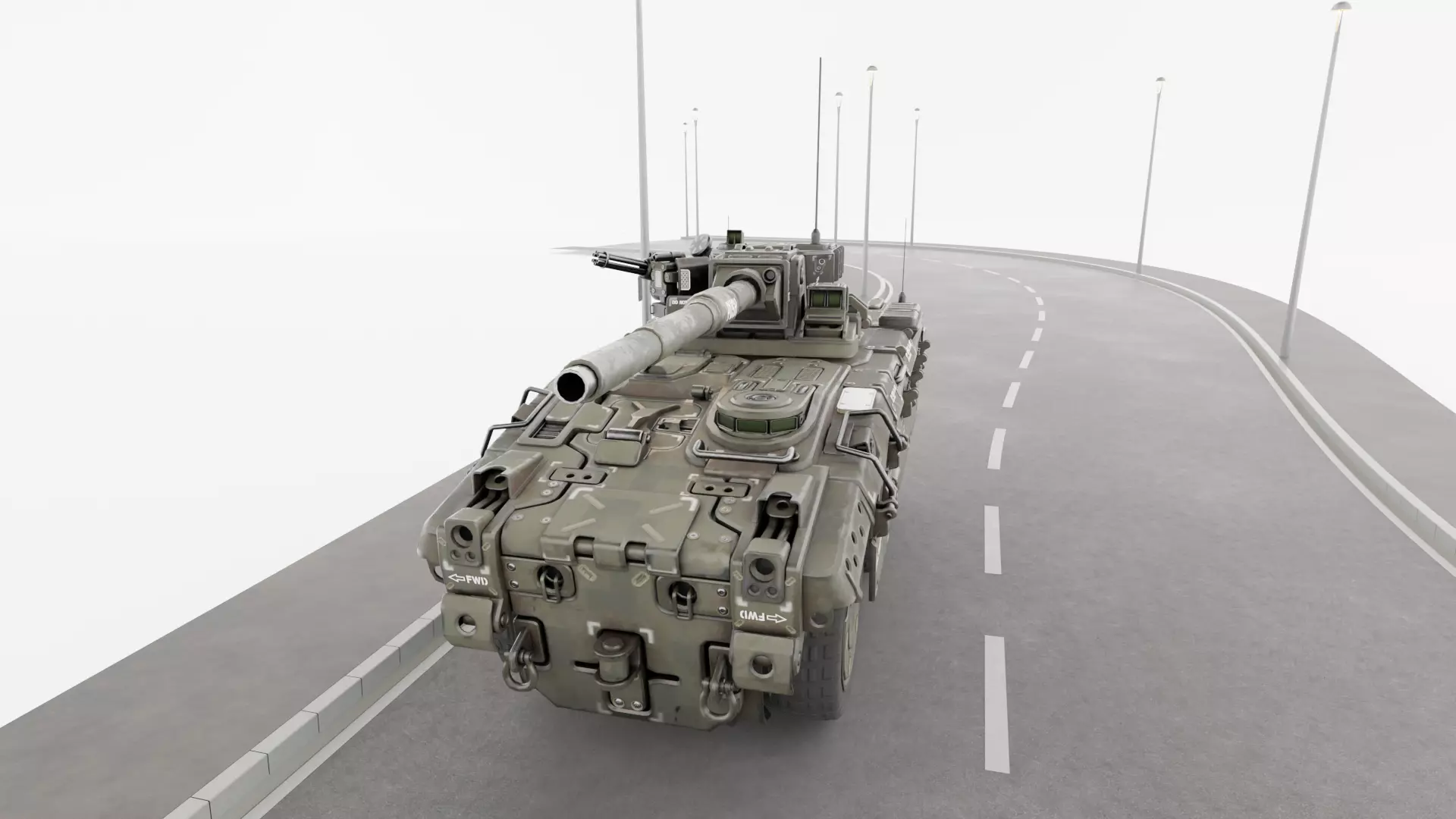 light tank Low-poly 3D model