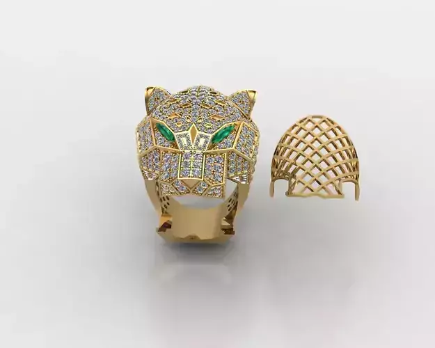 Tiger Leopard Ring men model 3D print model 3D print model