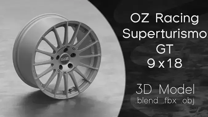 OZ Racing Superturismo GT Wheel 3D Model 3D model