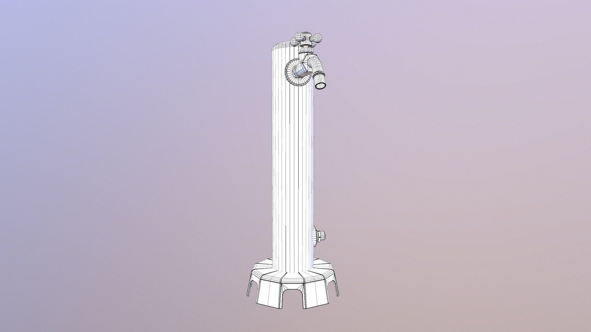 Garden Fountain 3D model_9