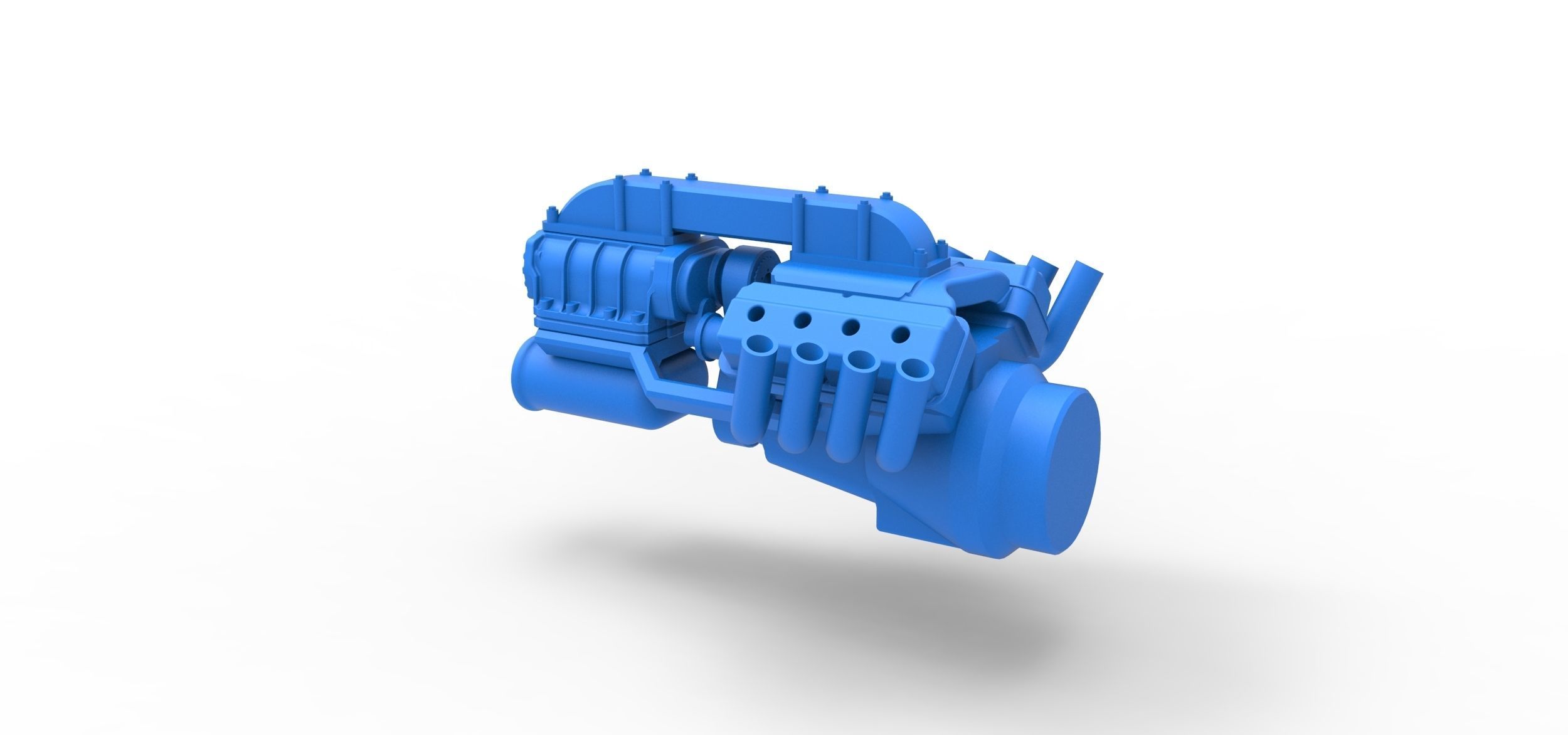 Engine V8 for vintage dragster Version 3 Scale 1 to 25 3D print model_9