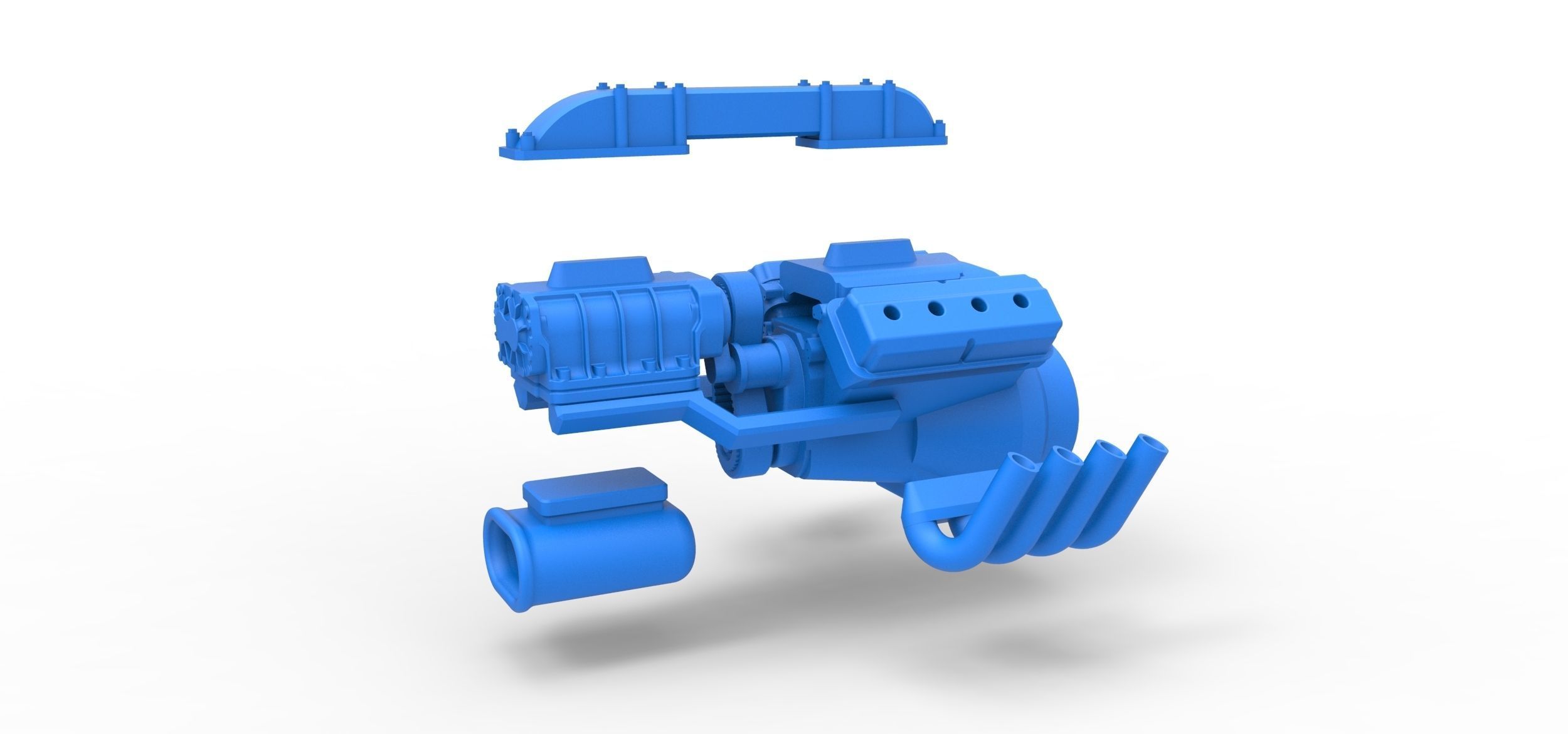 Engine V8 for vintage dragster Version 3 Scale 1 to 25 3D print model_13