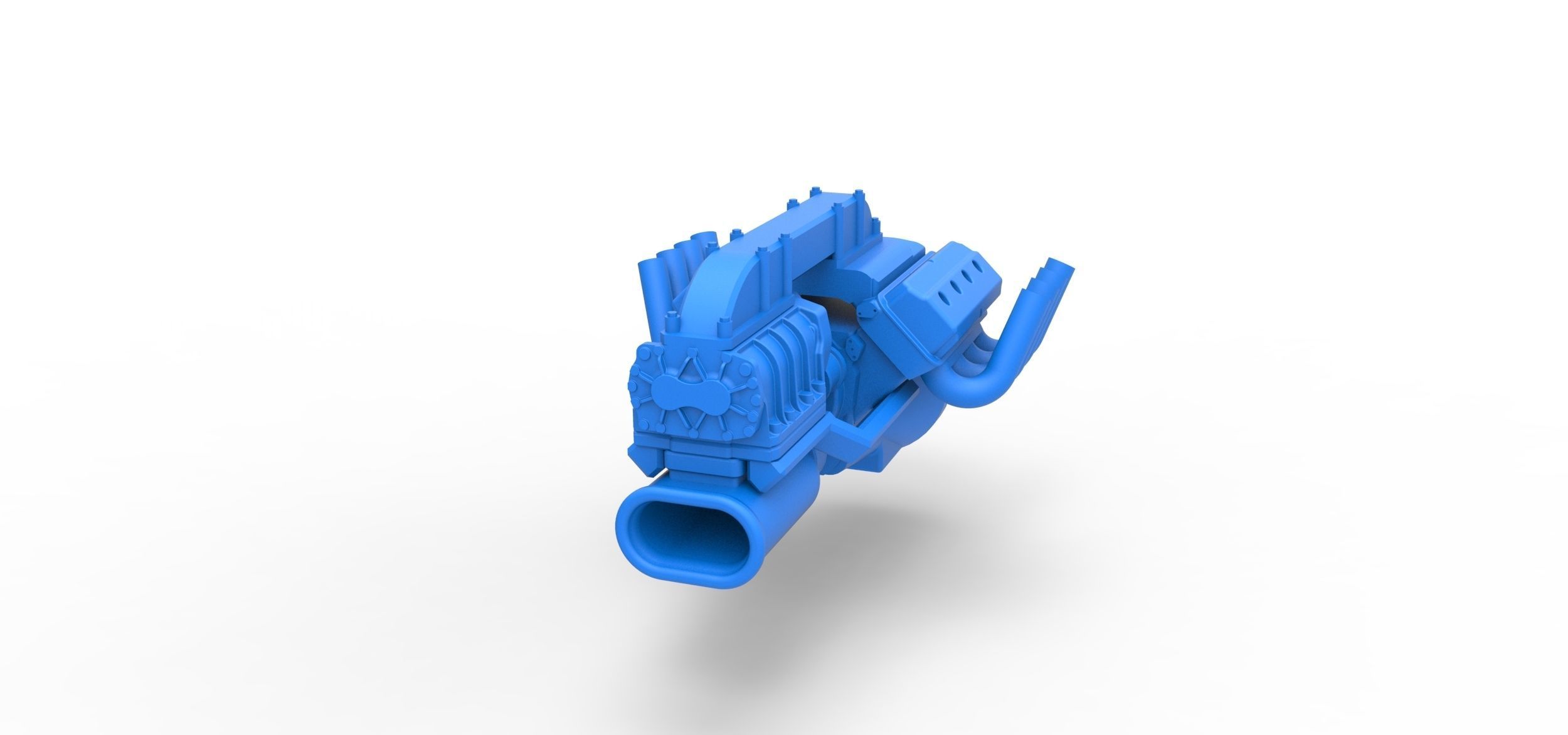Engine V8 for vintage dragster Version 3 Scale 1 to 25 3D print model_3