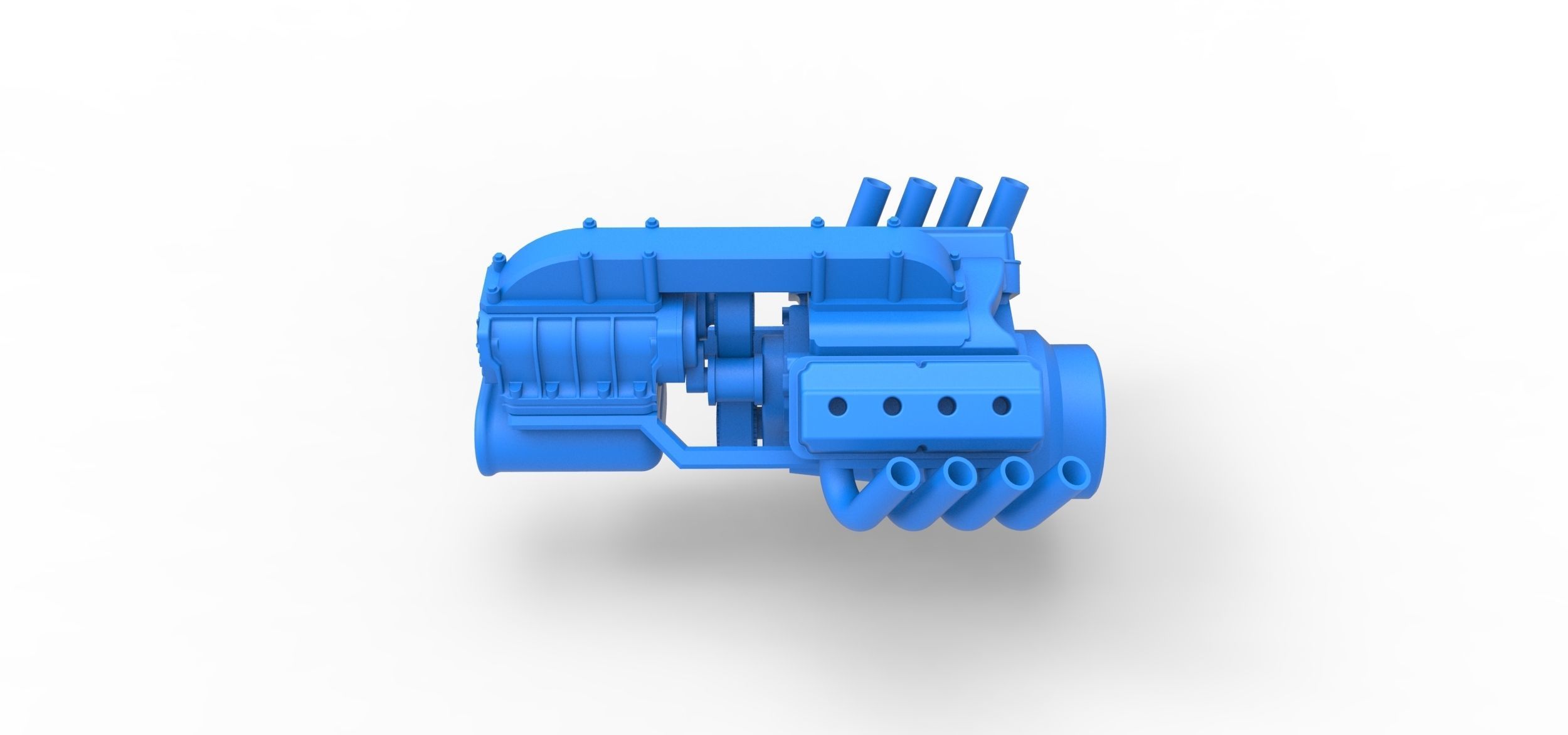 Engine V8 for vintage dragster Version 3 Scale 1 to 25 3D print model_8