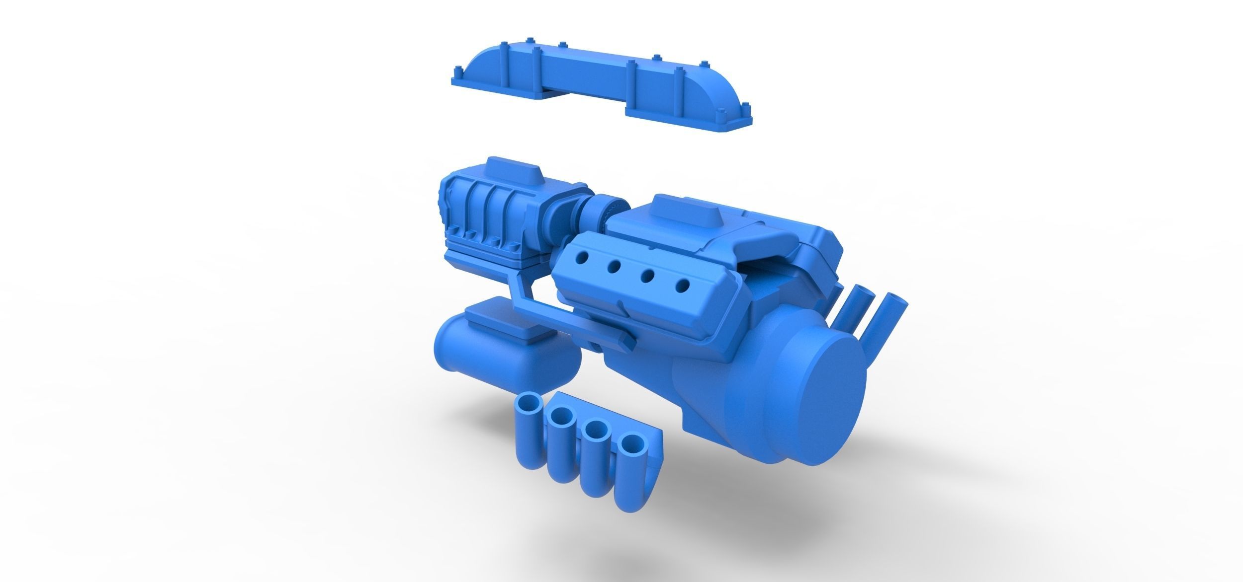 Engine V8 for vintage dragster Version 3 Scale 1 to 25 3D print model_17