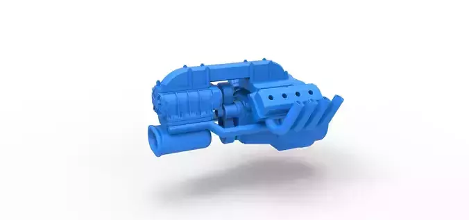 Engine V8 for vintage dragster Version 3 Scale 1 to 25