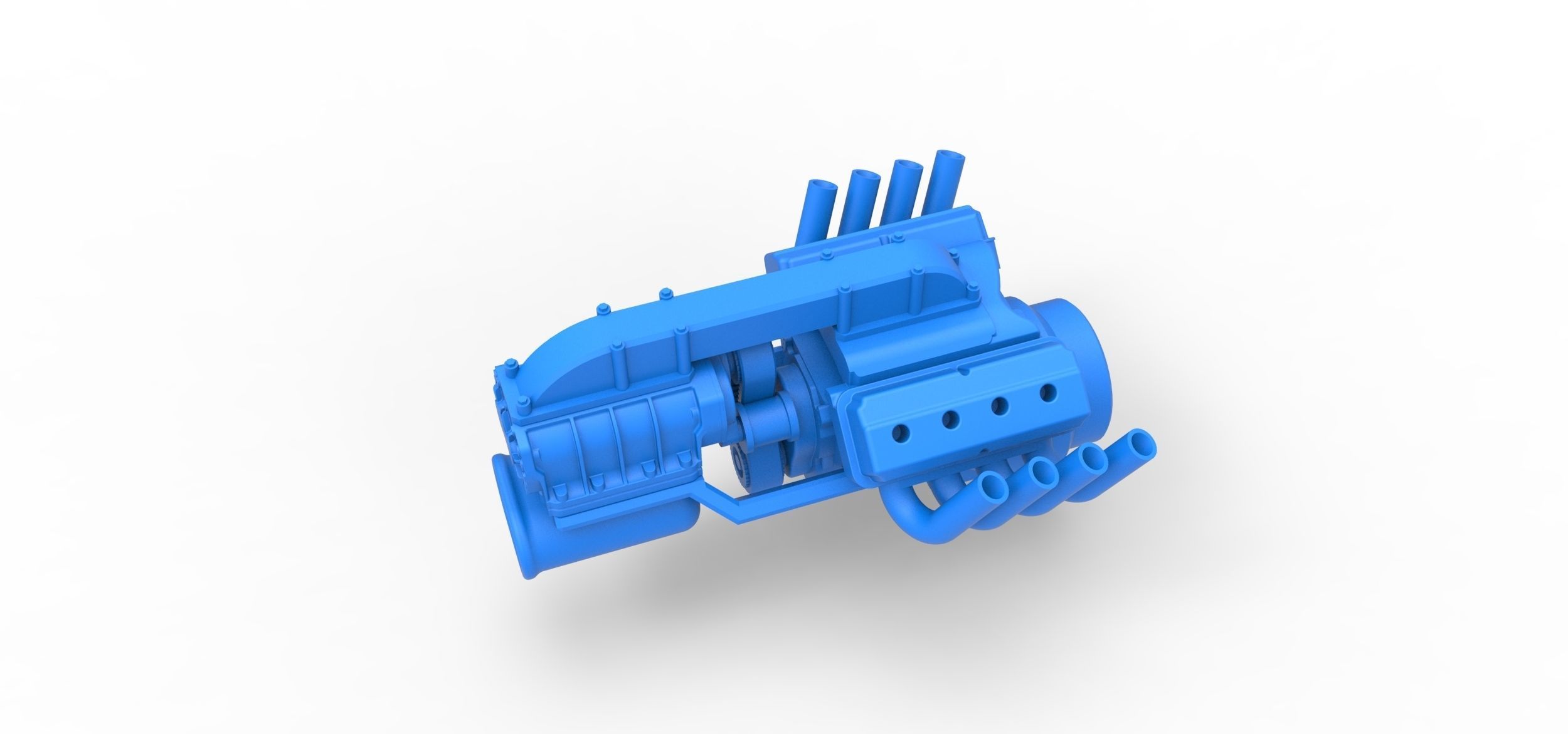 Engine V8 for vintage dragster Version 3 Scale 1 to 25 3D print model_1