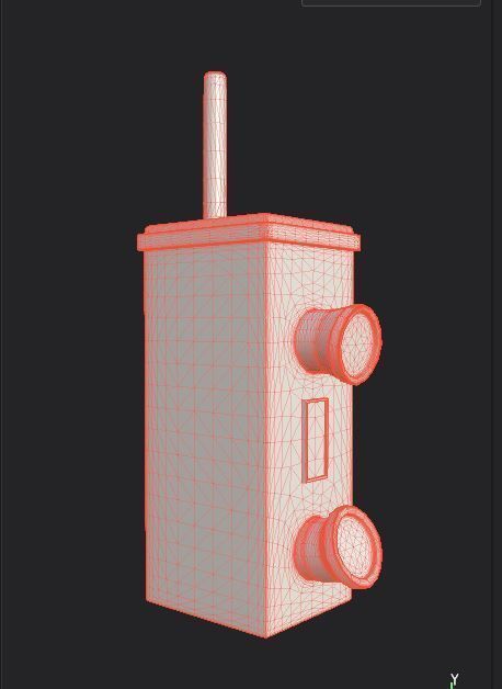 military walkie and create Low-poly 3D model_13