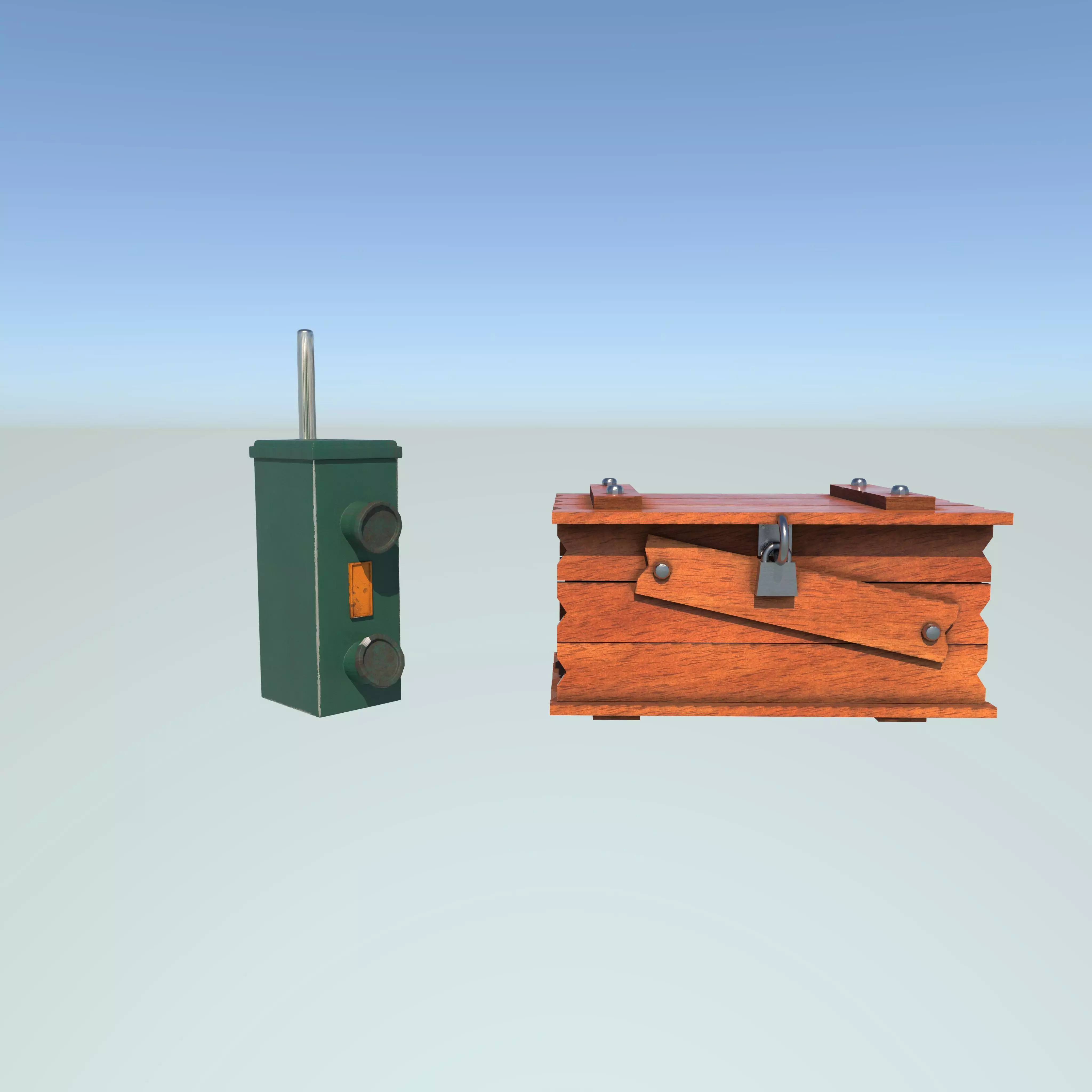 military walkie and create Low-poly 3D model_0