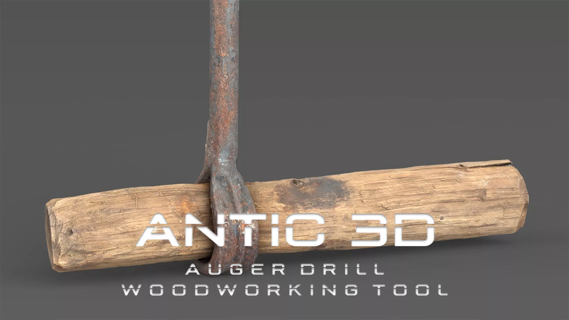 Auger drill Woodworking tool Low-poly 3D model