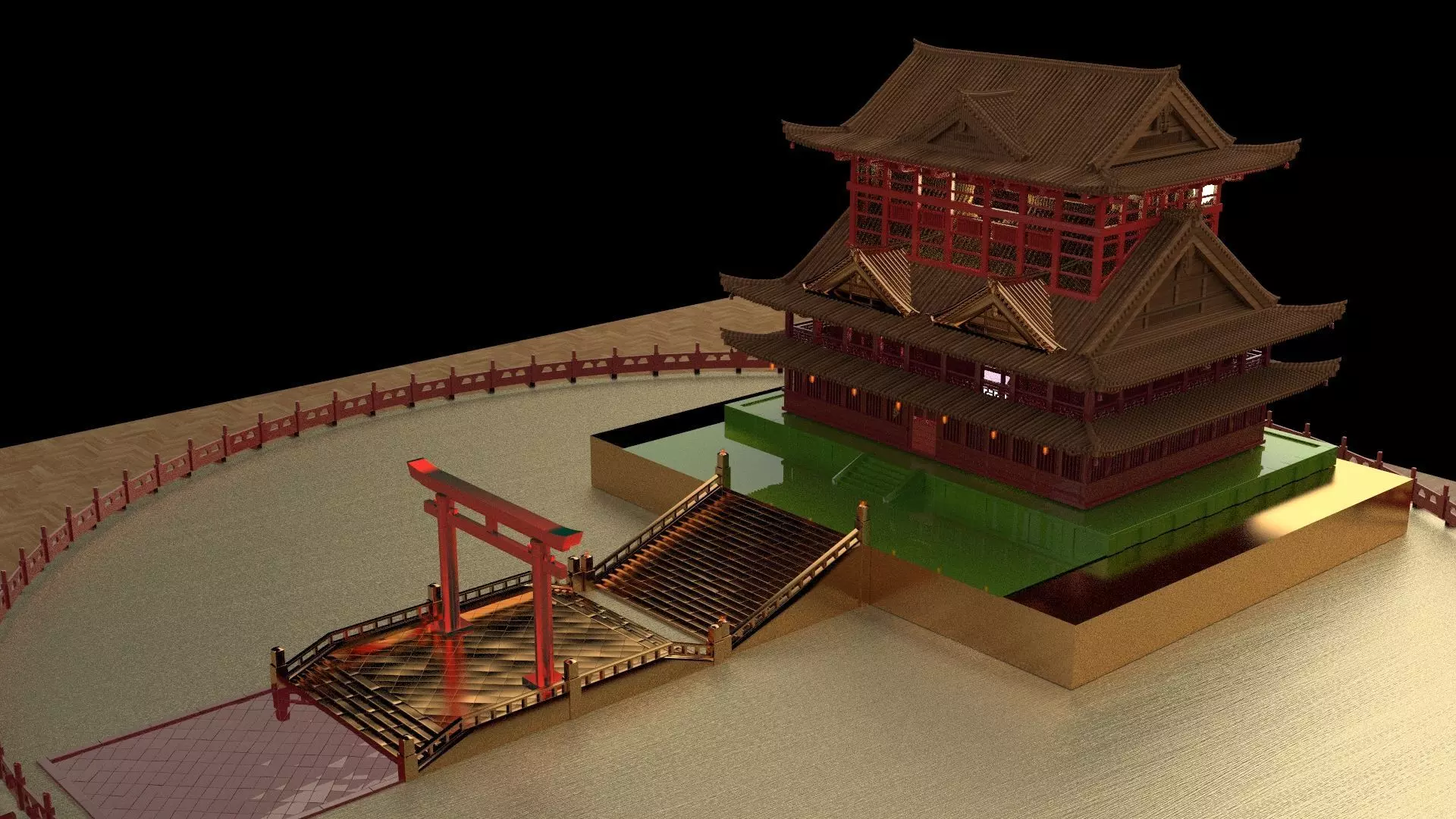 Chinese ancient house 3D model_0