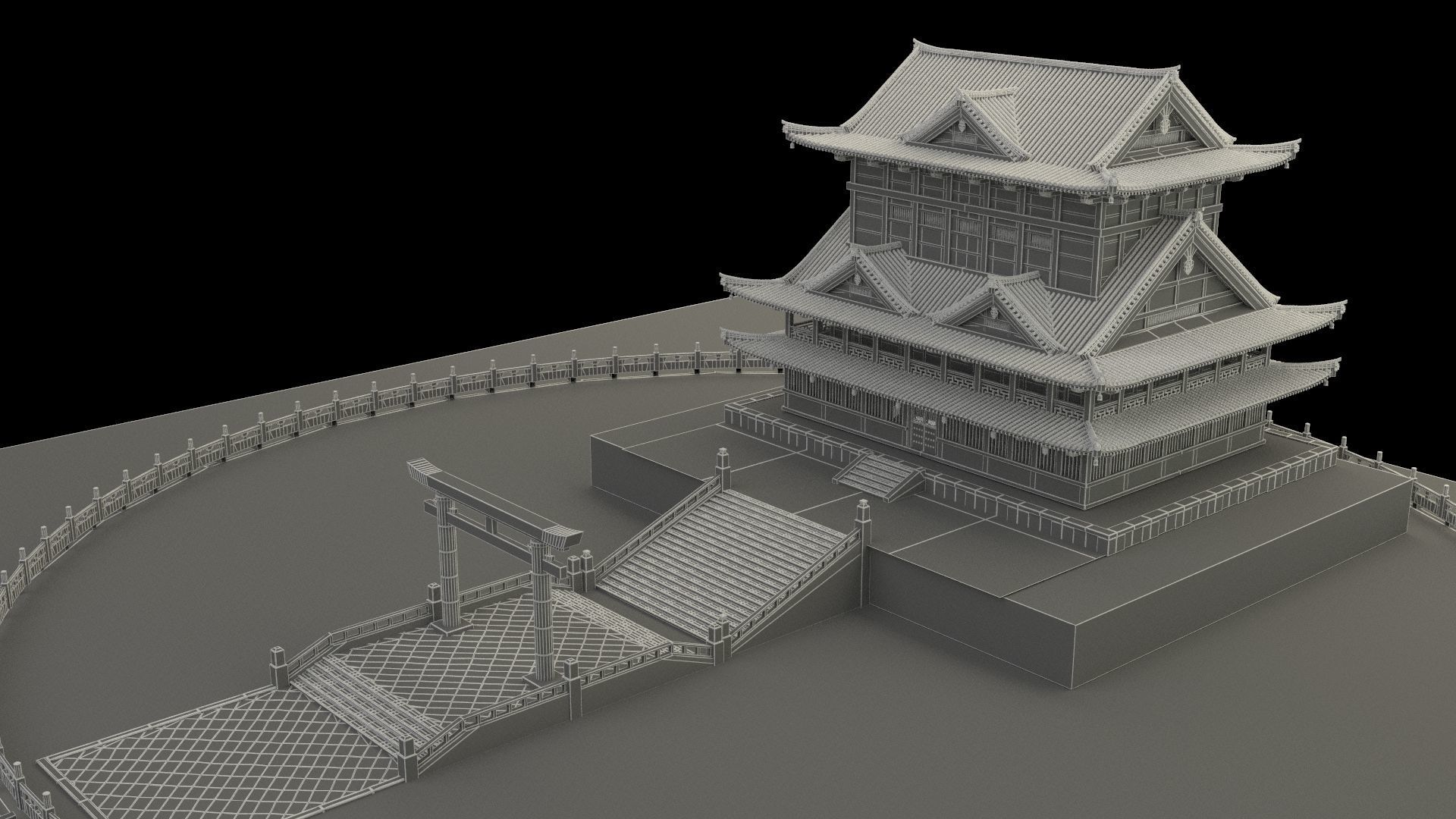 Chinese ancient house 3D model_6