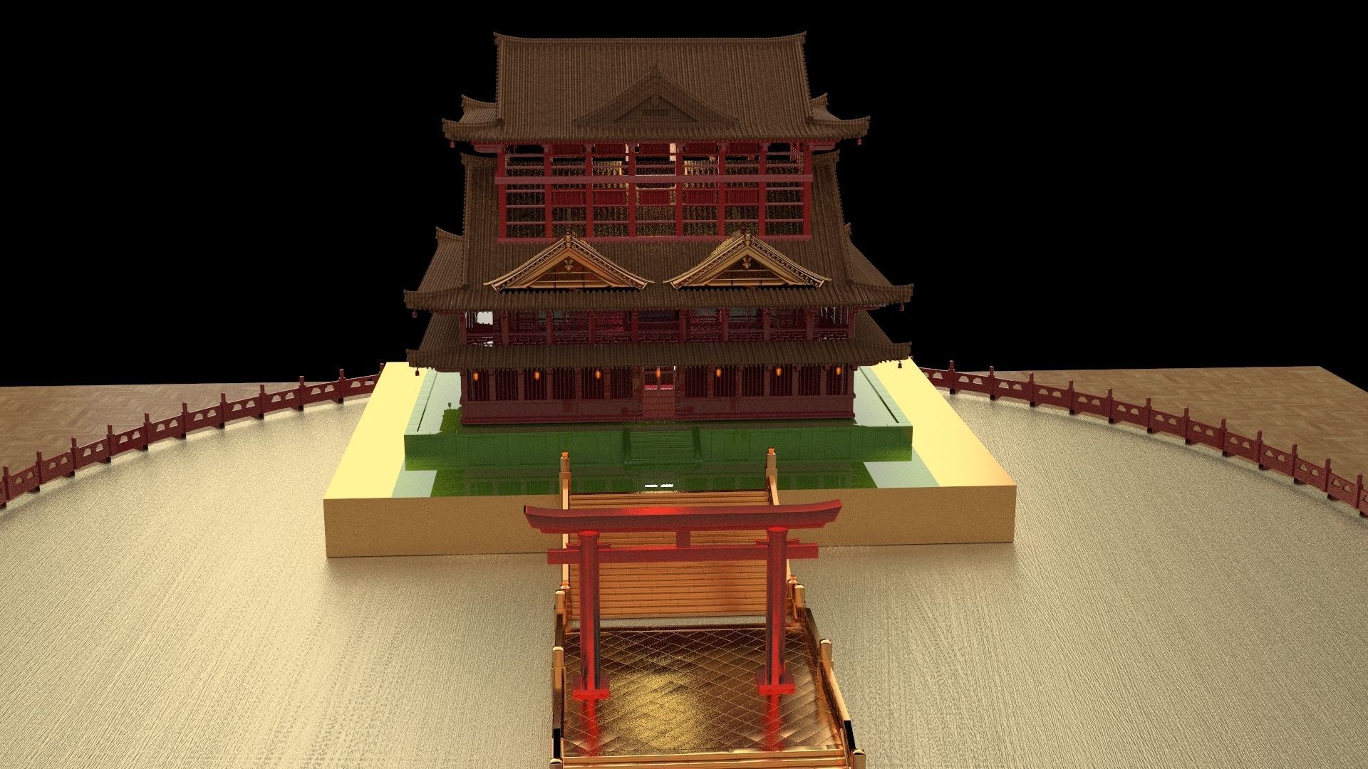 Chinese ancient house 3D model_4