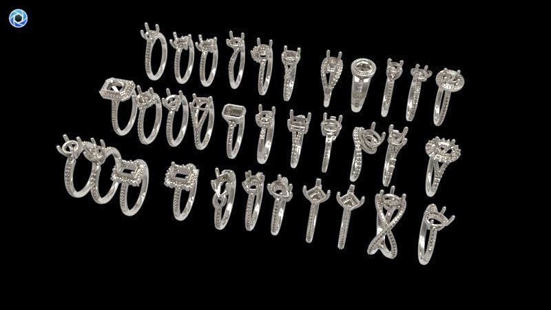 100 Plus Collection Engagement Ladies Rings Jewelry  3D print model_66