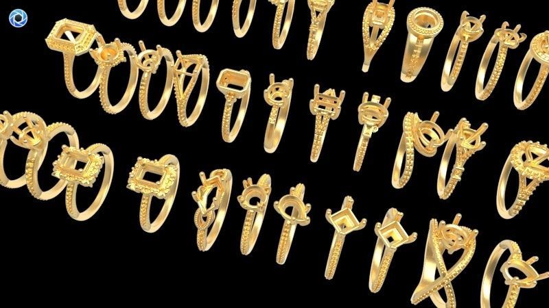 100 Plus Collection Engagement Ladies Rings Jewelry  3D print model_57