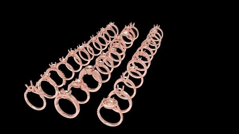 100 Plus Collection Engagement Ladies Rings Jewelry  3D print model_24
