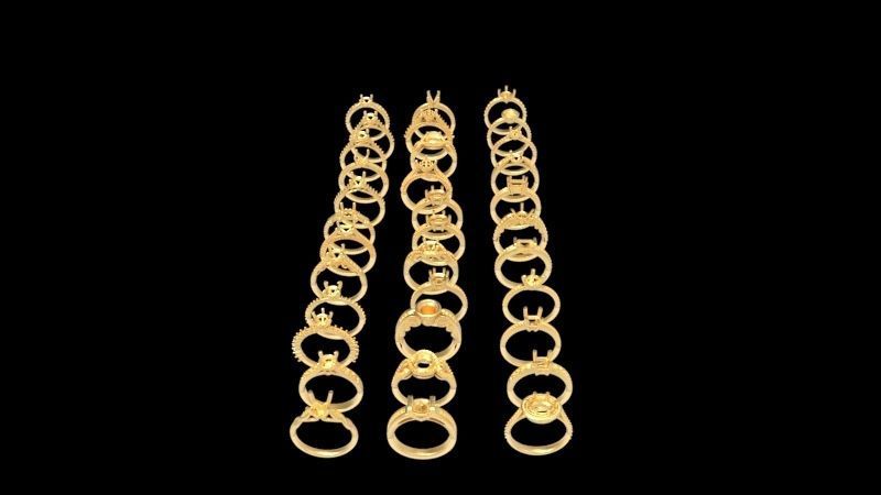 100 Plus Collection Engagement Ladies Rings Jewelry  3D print model_4