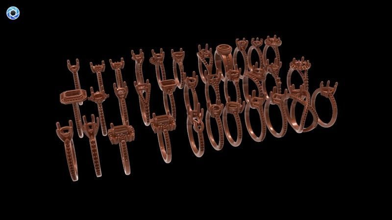 100 Plus Collection Engagement Ladies Rings Jewelry  3D print model_68