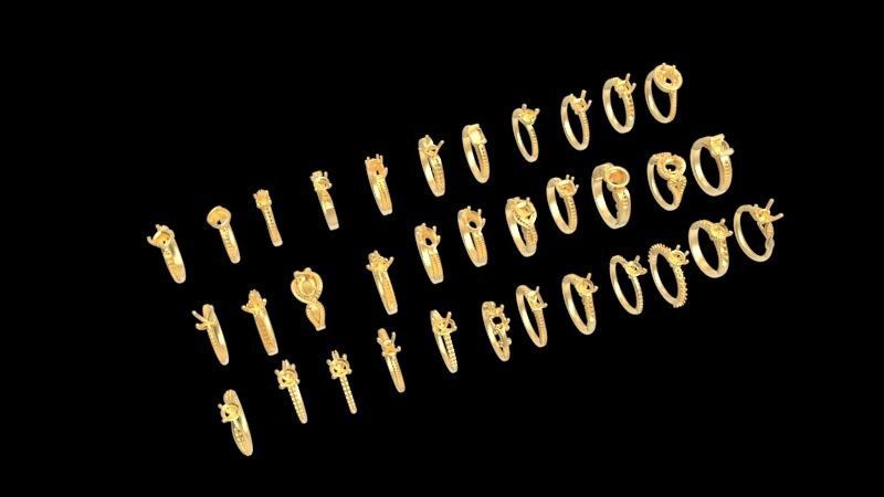 100 Plus Collection Engagement Ladies Rings Jewelry  3D print model_11