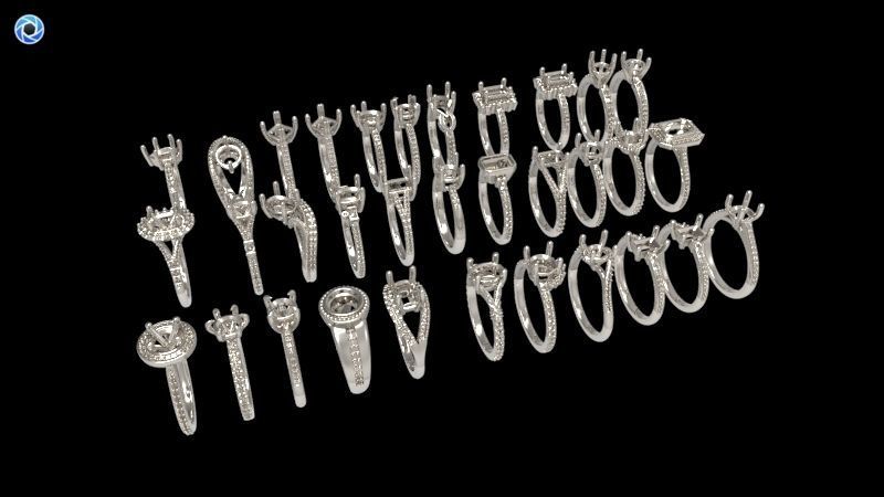 100 Plus Collection Engagement Ladies Rings Jewelry  3D print model_63