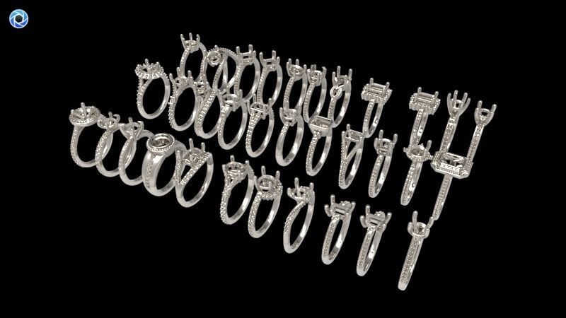 100 Plus Collection Engagement Ladies Rings Jewelry  3D print model_62