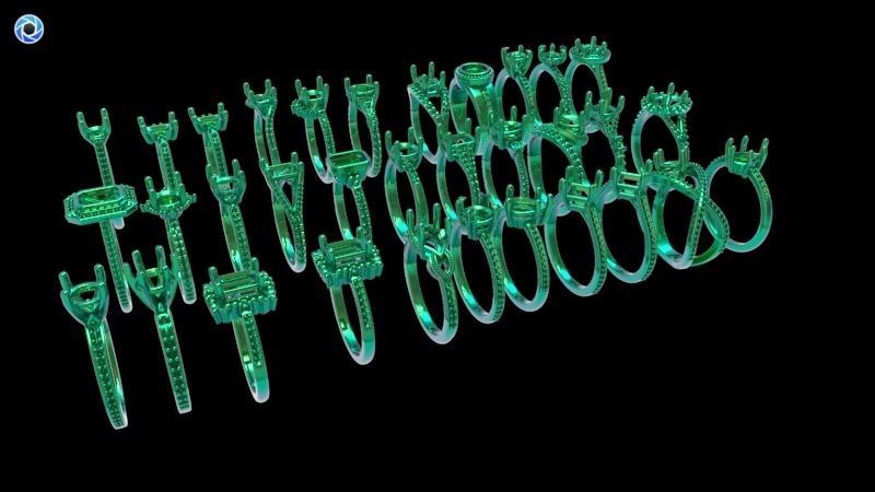 100 Plus Collection Engagement Ladies Rings Jewelry  3D print model_40