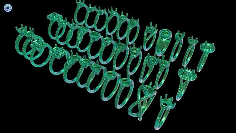 100 Plus Collection Engagement Ladies Rings Jewelry  3D print model_50