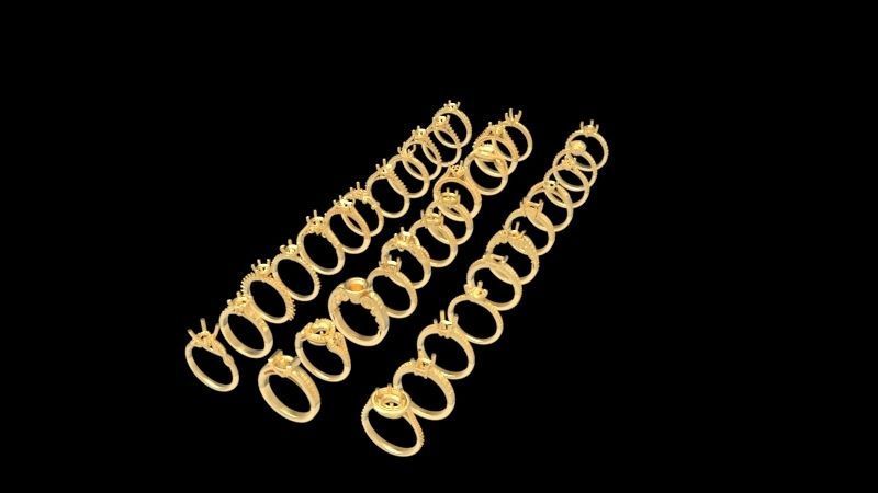 100 Plus Collection Engagement Ladies Rings Jewelry  3D print model_5