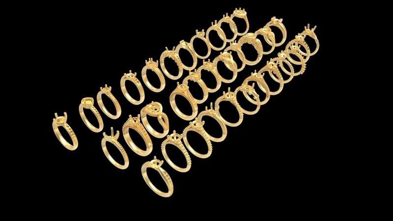 100 Plus Collection Engagement Ladies Rings Jewelry  3D print model_8