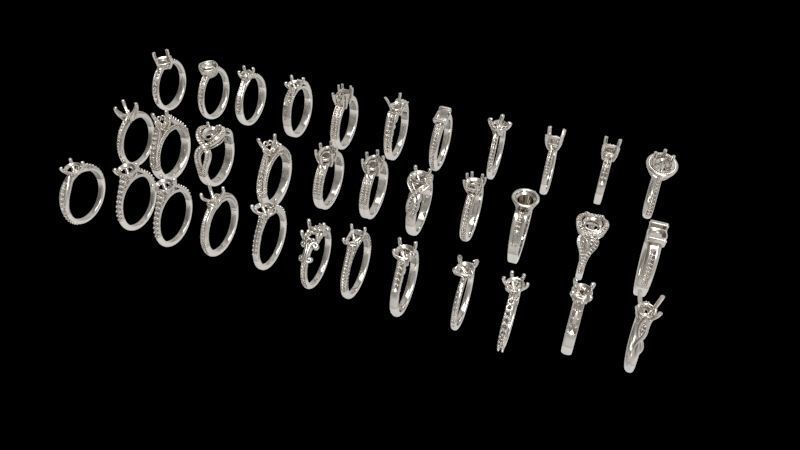 100 Plus Collection Engagement Ladies Rings Jewelry  3D print model_13