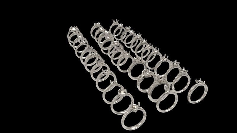 100 Plus Collection Engagement Ladies Rings Jewelry  3D print model_16
