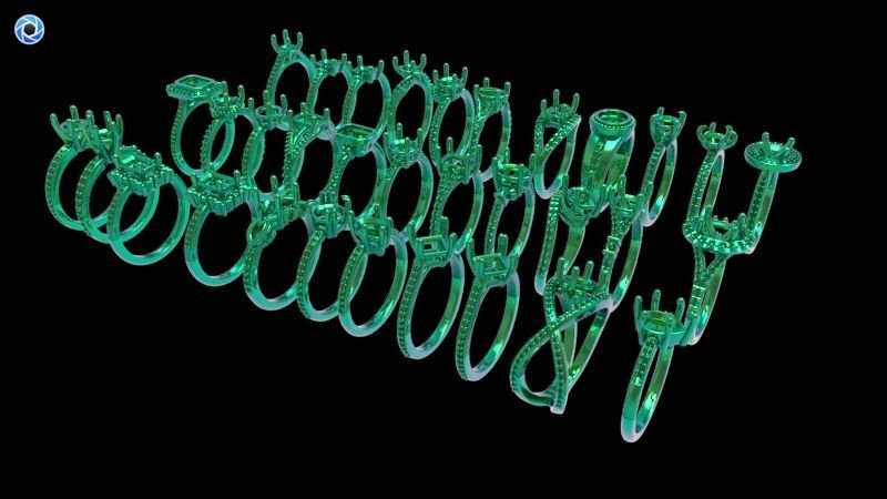 100 Plus Collection Engagement Ladies Rings Jewelry  3D print model_42