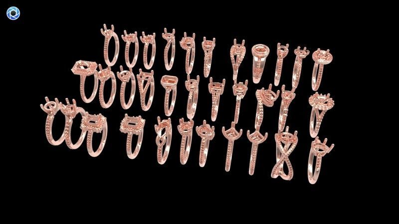 100 Plus Collection Engagement Ladies Rings Jewelry  3D print model_69