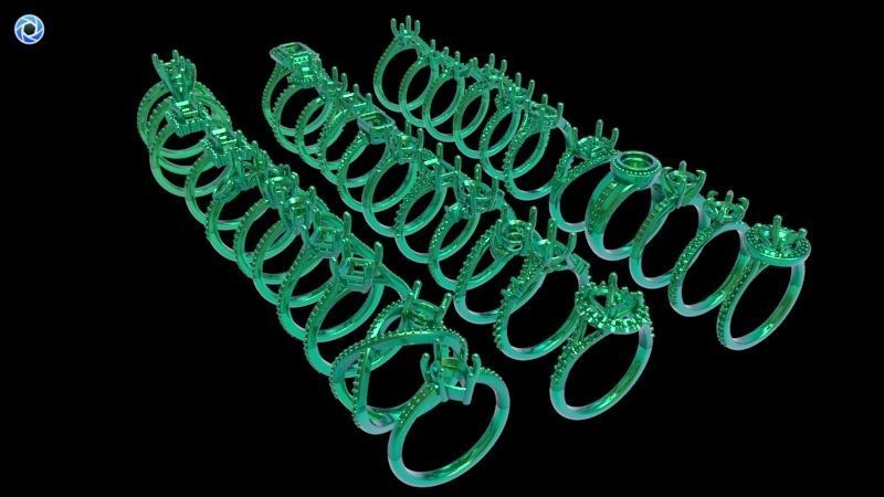 100 Plus Collection Engagement Ladies Rings Jewelry  3D print model_44