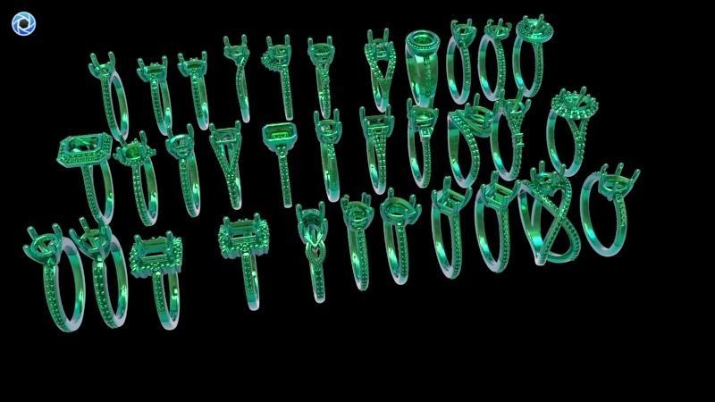 100 Plus Collection Engagement Ladies Rings Jewelry  3D print model_49