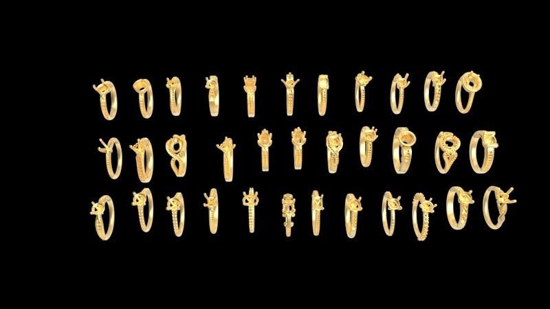 100 Plus Collection Engagement Ladies Rings Jewelry  3D print model_9