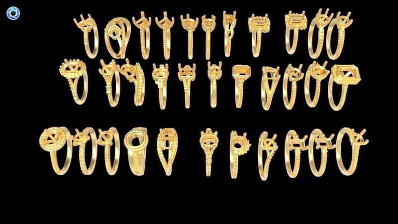 100 Plus Collection Engagement Ladies Rings Jewelry  3D print model_55