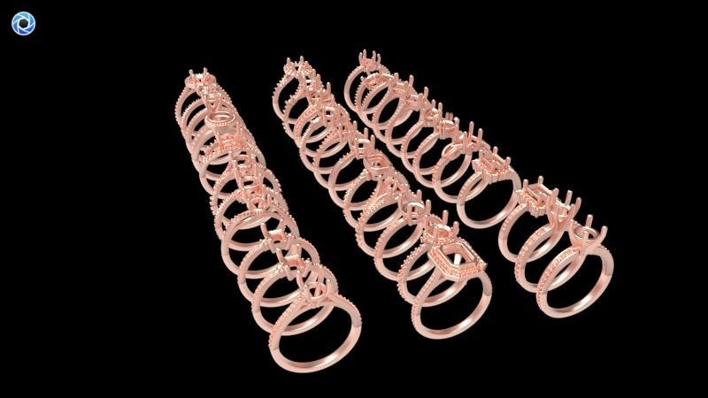 100 Plus Collection Engagement Ladies Rings Jewelry  3D print model_72