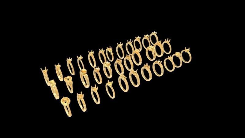 100 Plus Collection Engagement Ladies Rings Jewelry  3D print model_6