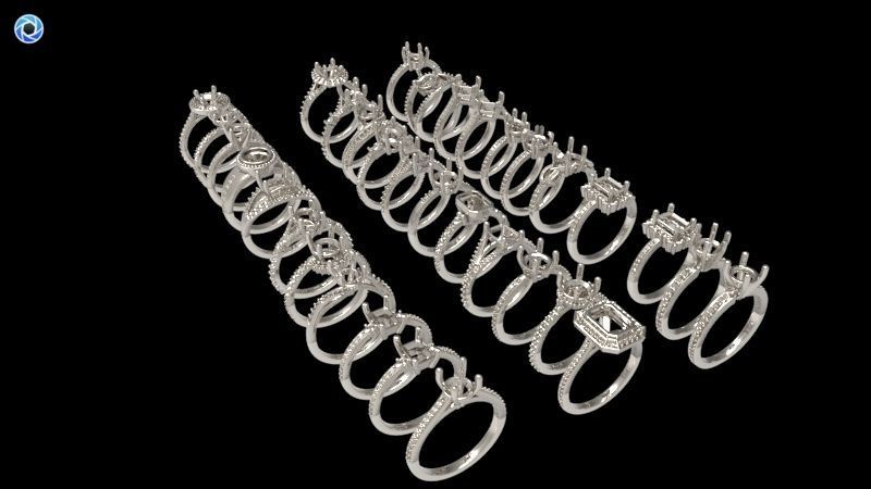 100 Plus Collection Engagement Ladies Rings Jewelry  3D print model_61