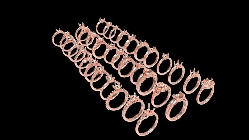 100 Plus Collection Engagement Ladies Rings Jewelry  3D print model_23