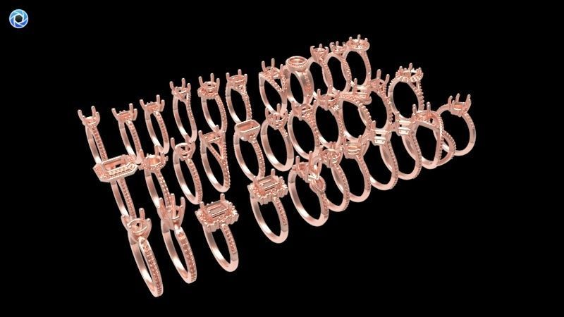 100 Plus Collection Engagement Ladies Rings Jewelry  3D print model_71