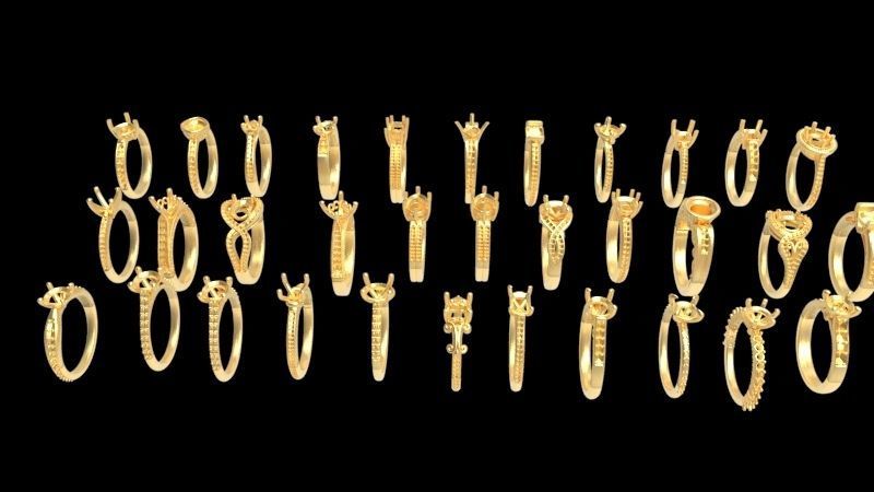100 Plus Collection Engagement Ladies Rings Jewelry  3D print model_10